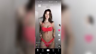 Lea Elui Ginet: Lea on tiktok in orange bikini♥️♥️ #3