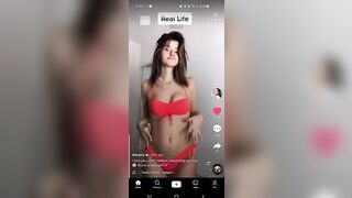 Lea Elui Ginet: Lea on tiktok in orange bikini♥️♥️ #4