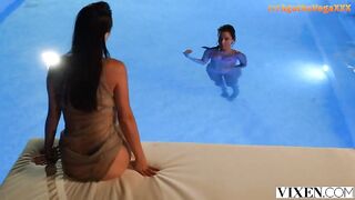 Liya Silver: Agatha Vega and Liya Silver passionately kissing in the pool #2