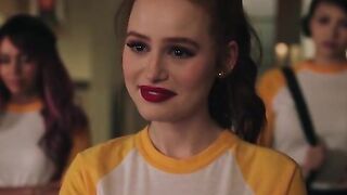 Madelaine Petsch: Dark red lipstick #3