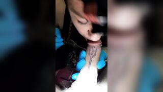 She sucked of a client while tattooing him #3