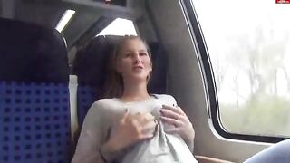 Giving Herself A Treat In The Train