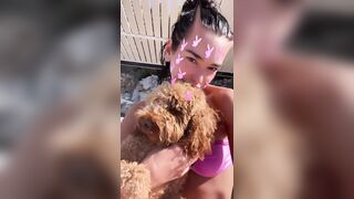 Pink Bikini & Puppy