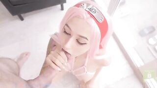 Sakura cosplay blowjob