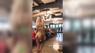 Faith Schroder: Green bikini walk (another angle) #4