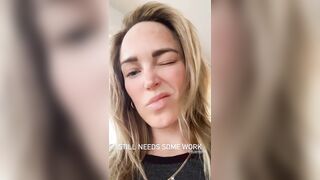 Caity Lotz trying to wink