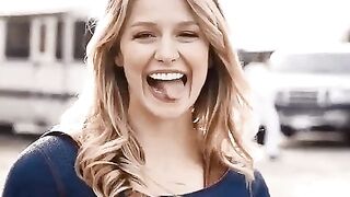 Melissa Benoist doing what she does best: being cute and sexy at the same time as Supergirl