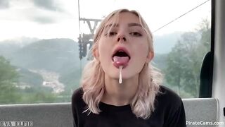 Want To Suck Cock: Cutie did quick blow-job in public funitel #4