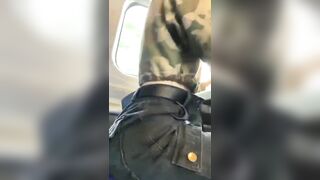 Hot girl fucks herself on train #2