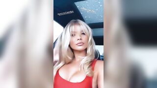 Josie Canseco: Blonde wig volontary areola slip in the car [Insta Story] #3