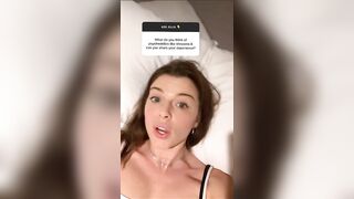 Julia Fox: On bed, answering questions on IG for The Face magazine (Julia Fox, 4/17/20) #2