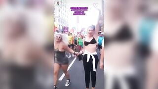 Julia Fox: Bouncy in a bra during a parade (Julia Fox, July 2019 via IG) #3