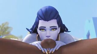 Widowmaker: Widowmaker deepthroating a dick (DeniseM) #2