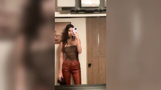 Kendall Jenner: Tube top and leather pants #4