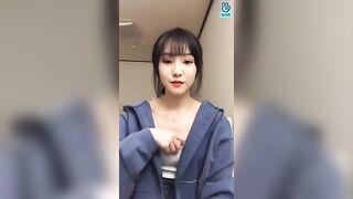 Gfriend Yuju adjusting her sheer top!