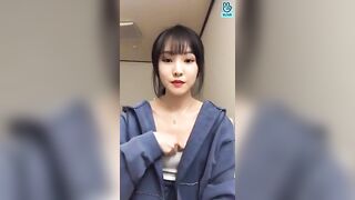 Kpop: Gfriend Yuju adjusting her sheer top! #2