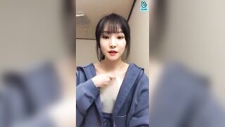 Kpop: Gfriend Yuju adjusting her sheer top! #3